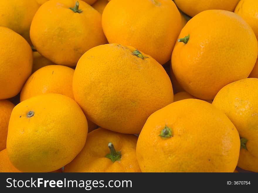 Close up of fresh tangerines.