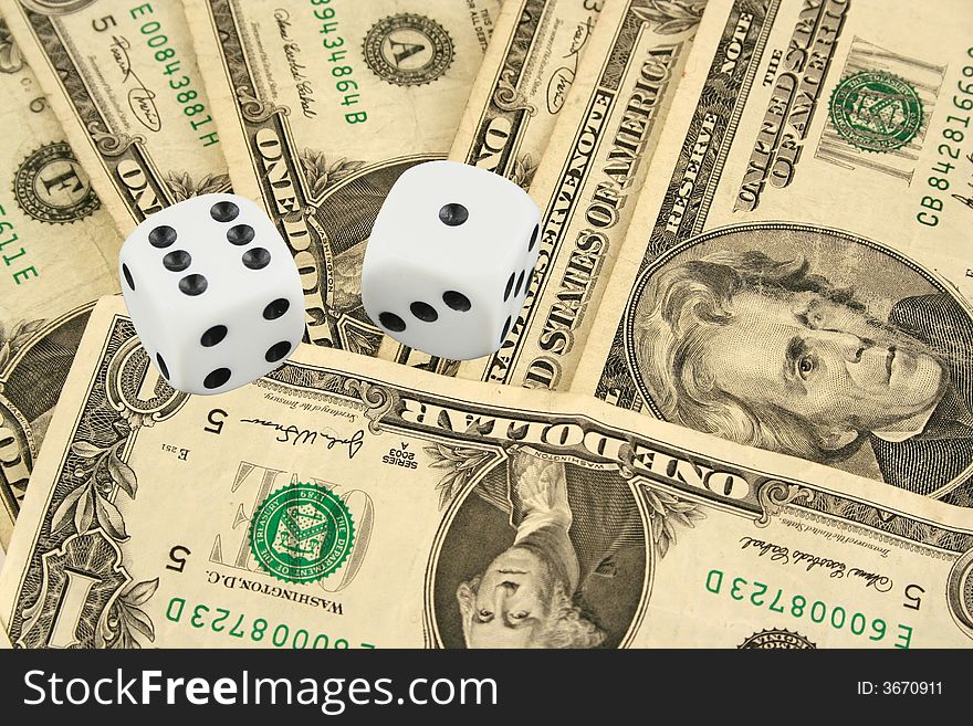 Money Background With Dice
