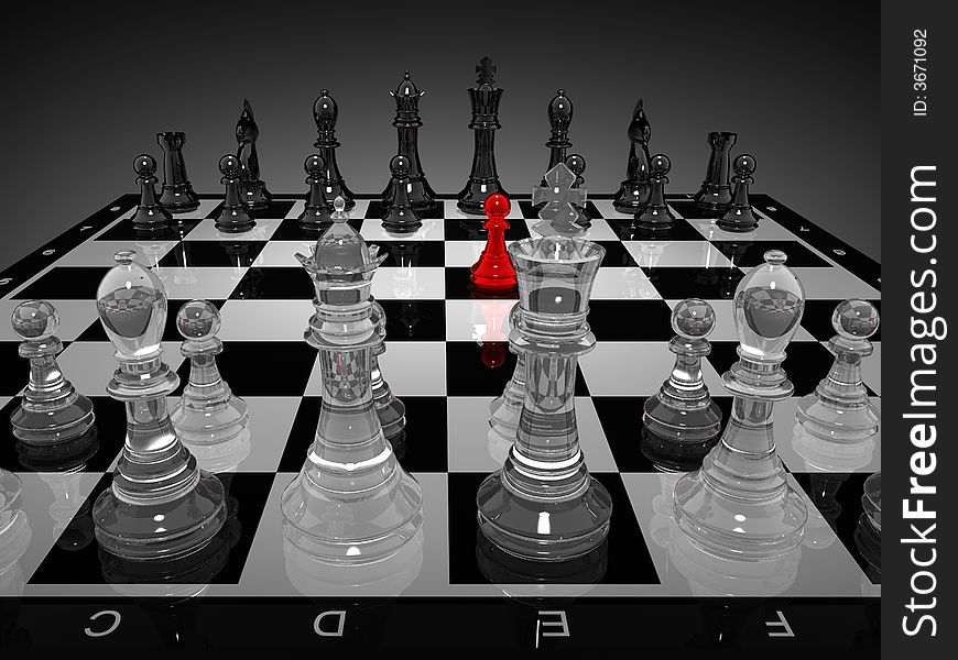 Red king checkmates the black king. Red king checkmates the black king