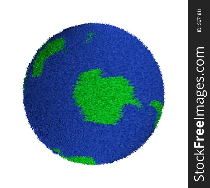 Plush globe Earth fur texture