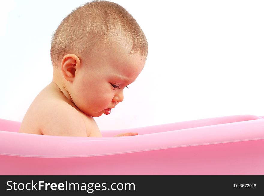 Photo of sweet baby girl on white background. Photo of sweet baby girl on white background