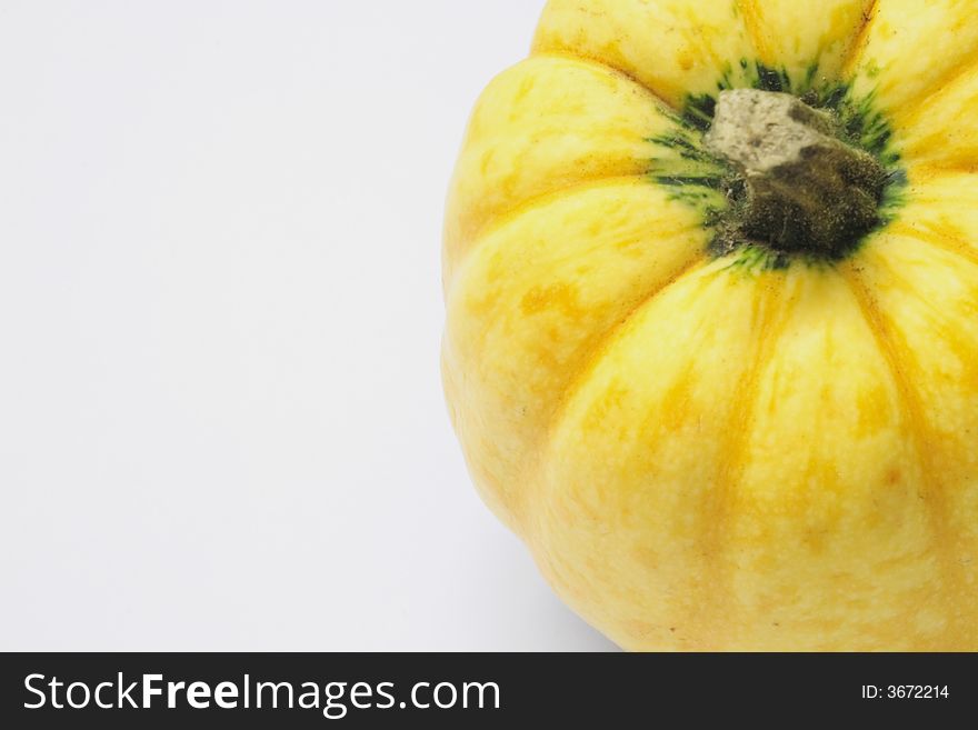 Yellow ornamental squash isolated over alight background