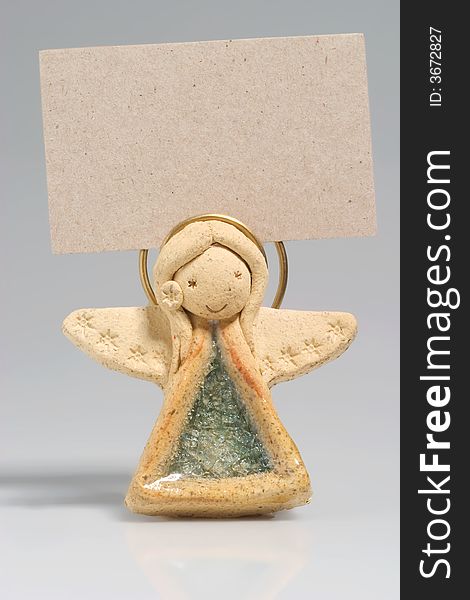 Angel-upright on visiting-cards