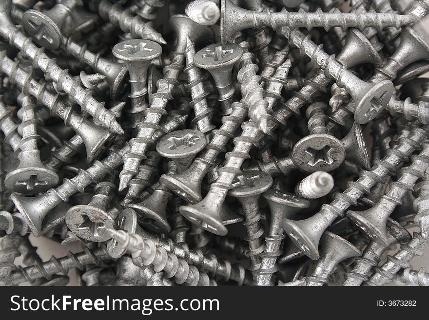 A Silver screws background texture