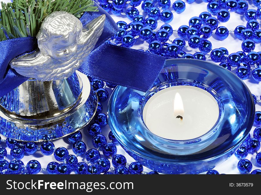 New-years decoration (candle, candlestick)