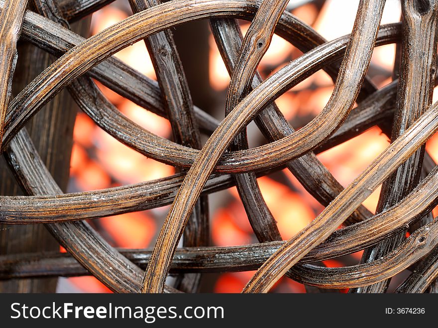 A close up image of wicker. A close up image of wicker