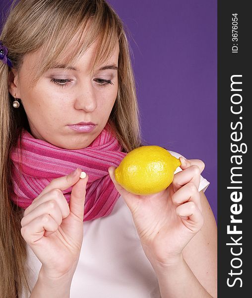 Young Woman With Lemon.