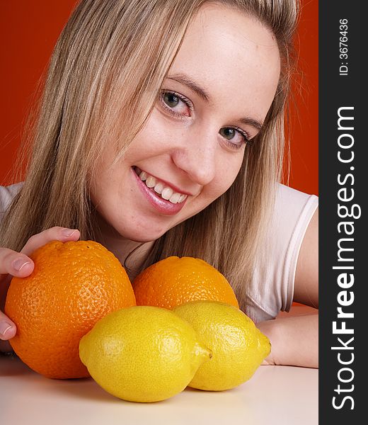Girl With Oranges And Lemons