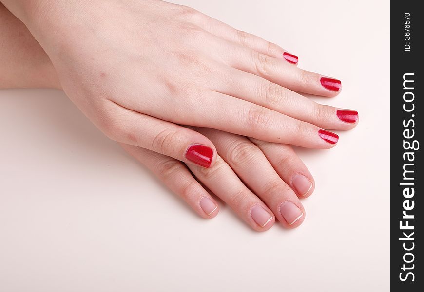 Manicure on female hands