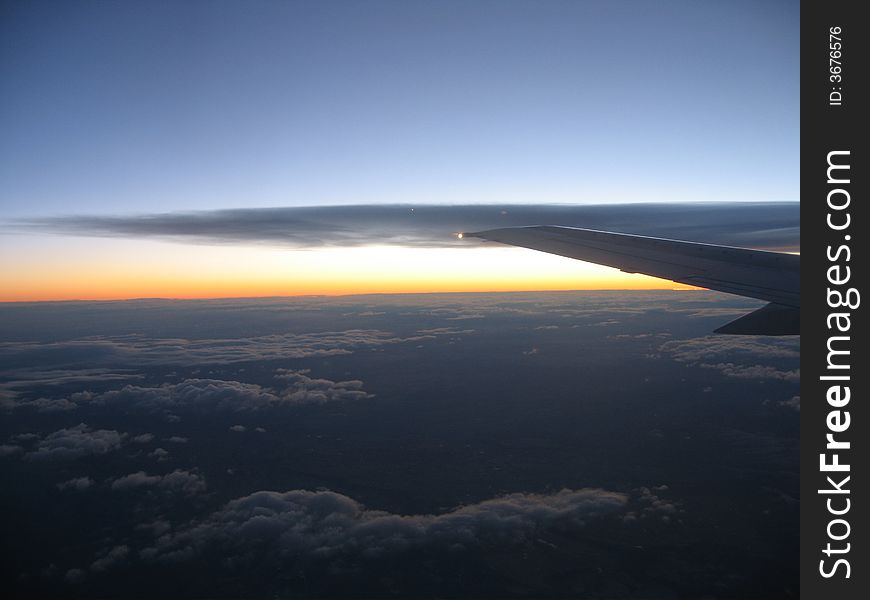 Sunrise at 40,000 feet. Sunrise at 40,000 feet.