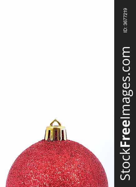 A christmas ball over a white background