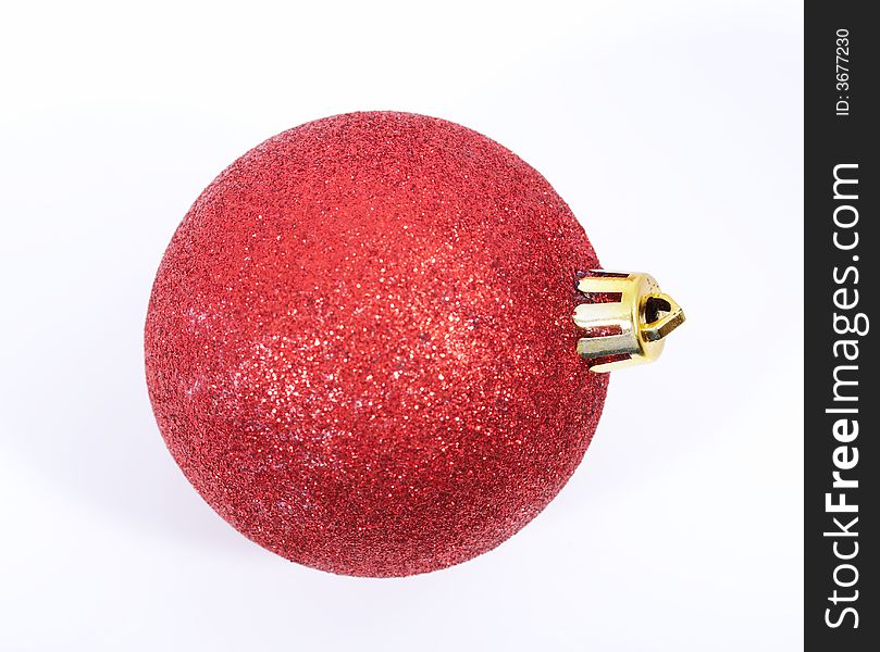 A christmas ball over a white background