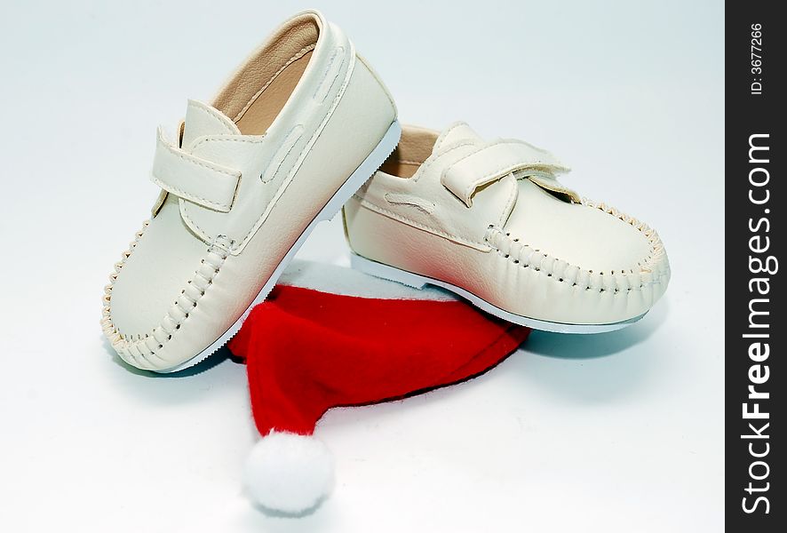 Baby shoes image isolated on the white background