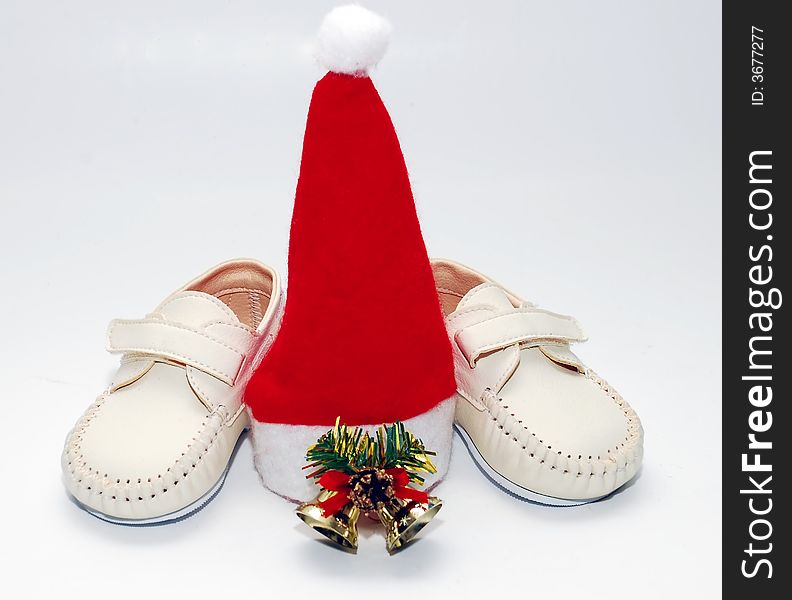 Baby shoes image isolated on the white background