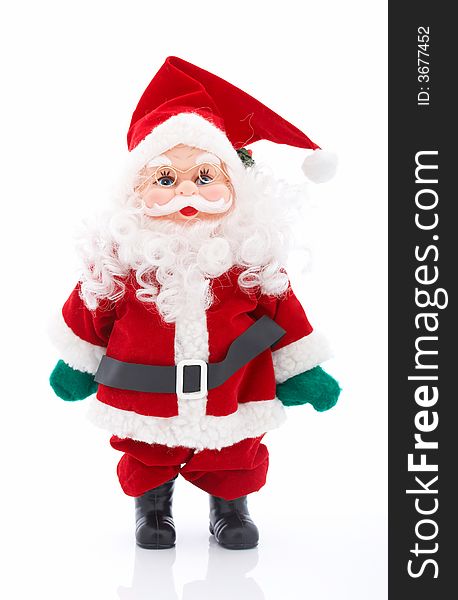 A Santa Claus over a white background