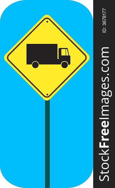 Illustration of a sign board showing truck symbol