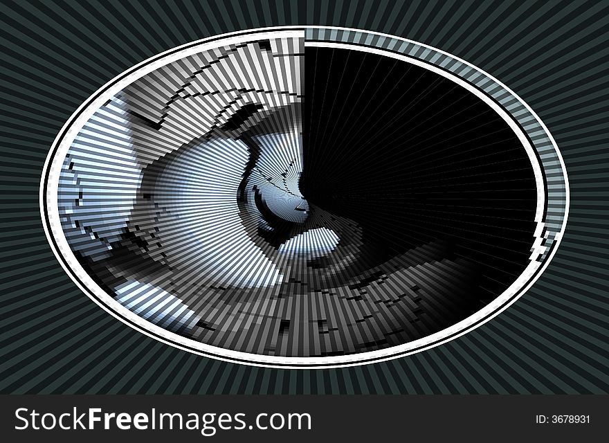 Abstract illustration, with interesting shapes in the circle. Illustration for technology, science, and other purposes. Abstract illustration, with interesting shapes in the circle. Illustration for technology, science, and other purposes.