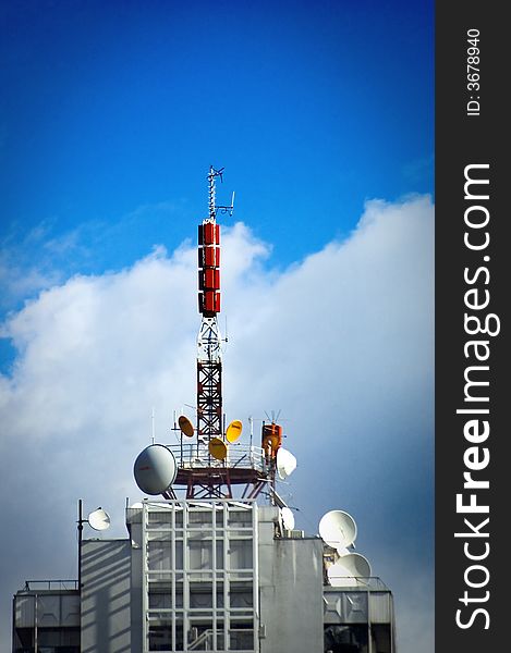 A modern communications tower - modern tower