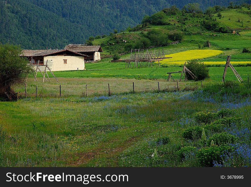 Tibetan residence in shangri-la in yunnan province in china. tour travel