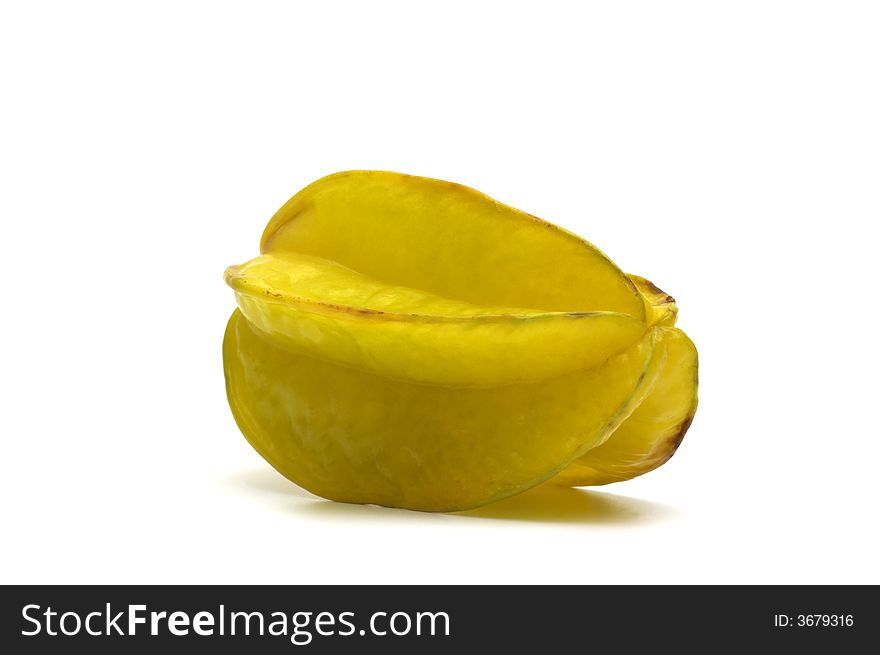 Fresh carambola on white background