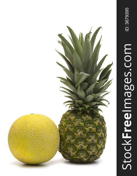 Fresh pineapple and melon