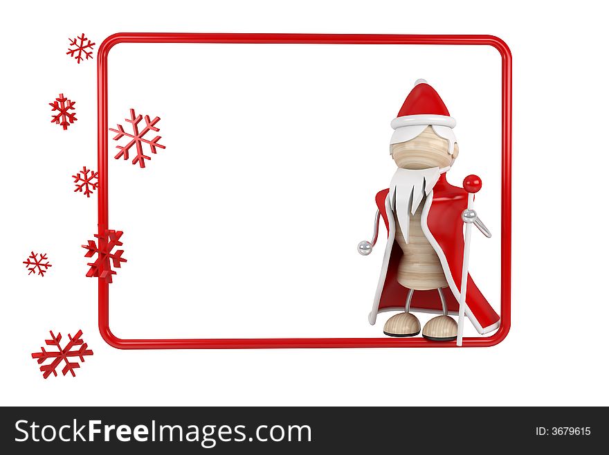 Santa claus stands in frame. Santa claus stands in frame