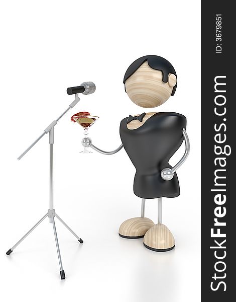 Toast-master and microphone. 3d model