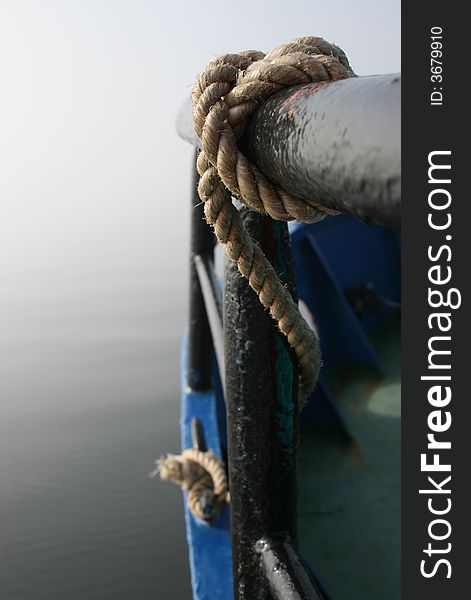 Knot, Rope, Boat And Fog