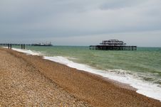 West Pier Ruins, Brighton Beach, England Stock Photos