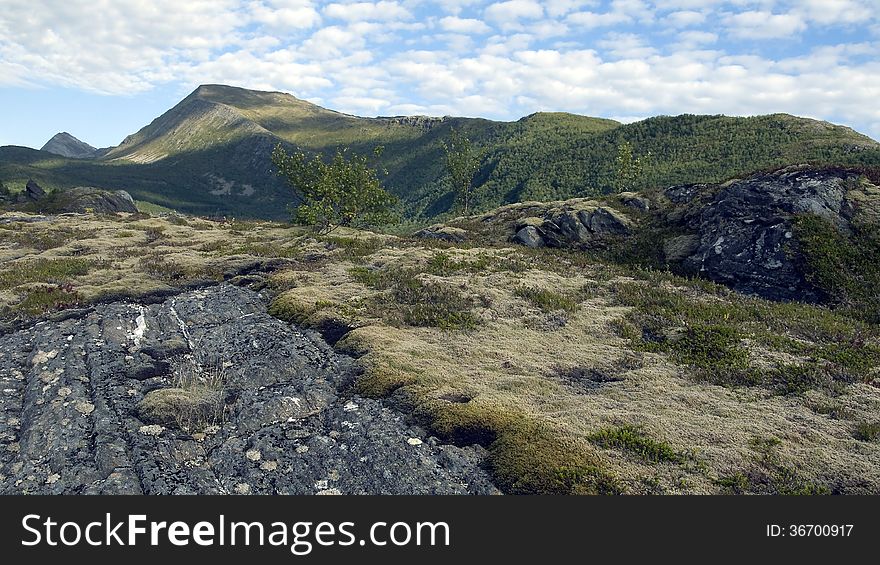 Shade on countryside landforms in outdoor scene. Shade on countryside landforms in outdoor scene