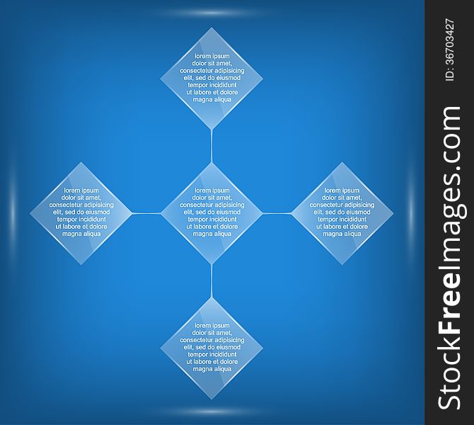 Glass square infographic template for presentation, eps 10 illustration