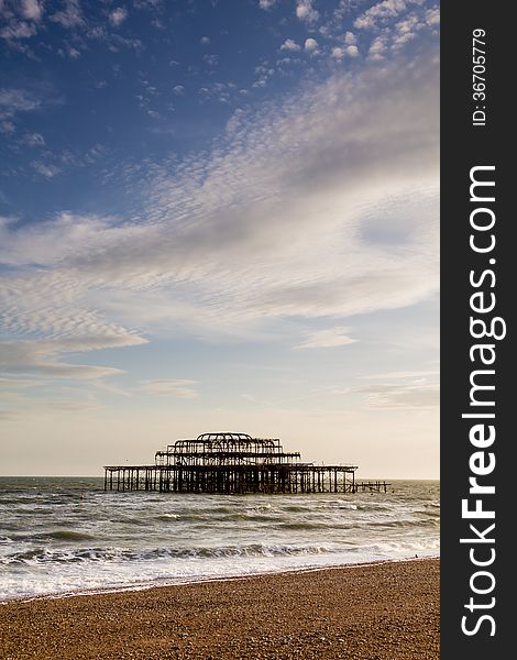 West Pier Ruins at Sunset, Brighton Beach, England