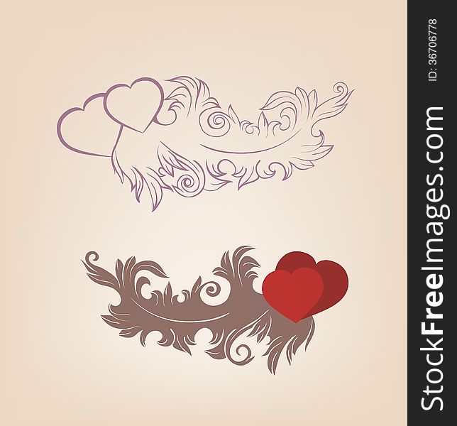 Valentines Background Heart Floral Motif