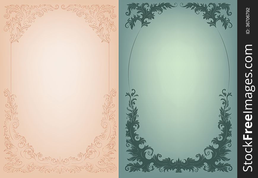 Vintage background with rich baroque decoration