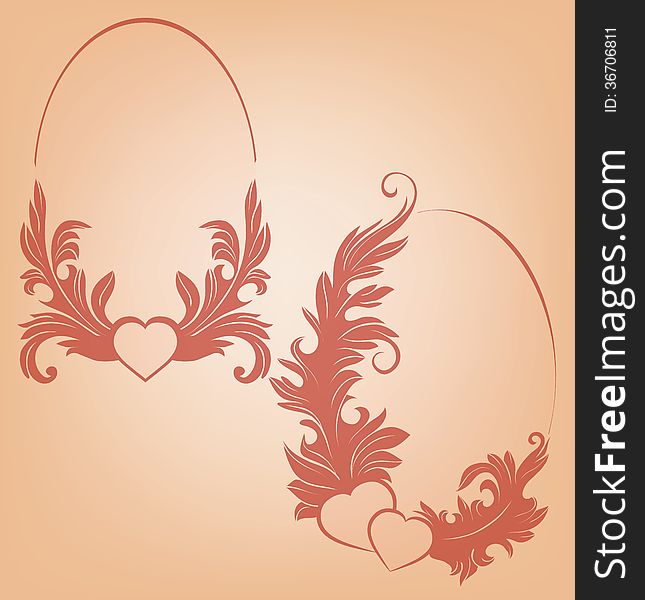 Valentine S Background  Heart  Floral Motif