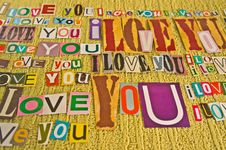 I LOVE YOU Message Stock Image
