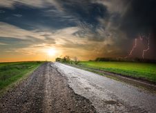 Road And Stormy Royalty Free Stock Photo Road And Stormy Royalty Free Stock Photo