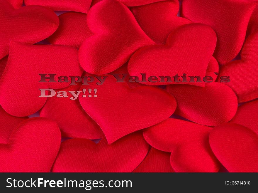 Valentines Day Background with Red Hearts