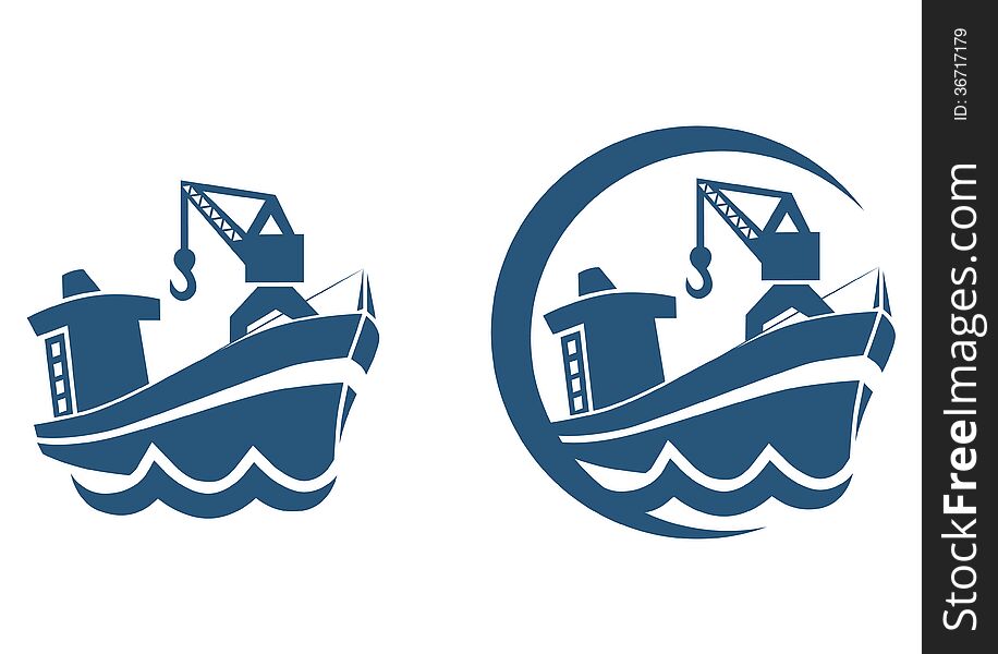 Cartoon icon ship logo theme illustration