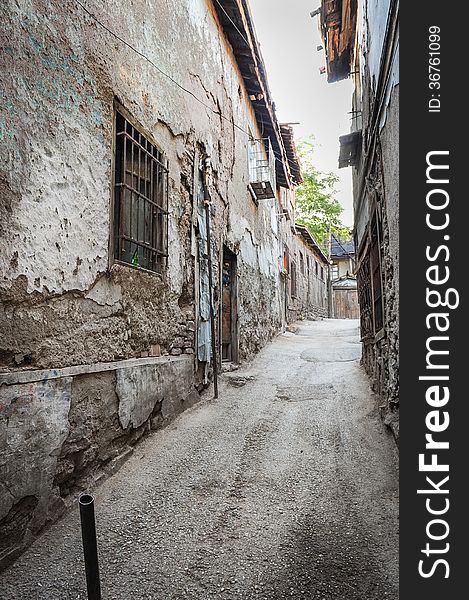 Old narrow streets with ancient houses, Ankara, Turkey. Old narrow streets with ancient houses, Ankara, Turkey.