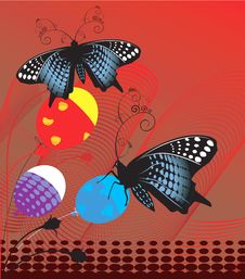 Butterflies With Balloons Royalty Free Stock Images Butterflies With Balloons Royalty Free Stock Images