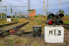 Traffic Light №13 On The Railway Royalty Free Stock Photography Traffic Light №13 On The Railway Royalty Free Stock Photography
