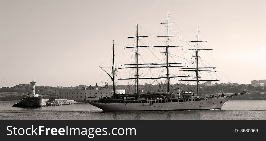 Sailing ship Sea Cloud in Sevastopol (Ukraine)