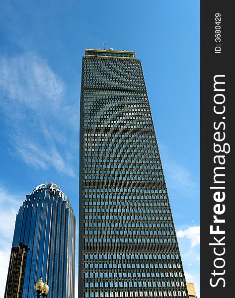 Dramatic, dizzying image of skyscrapers in boston. Dramatic, dizzying image of skyscrapers in boston