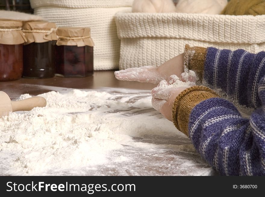 Baking first christmas cookies