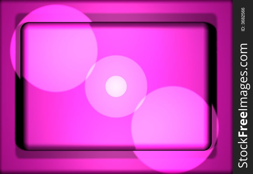 Background made of pink rectangle with spot light. Illustration made on computer.