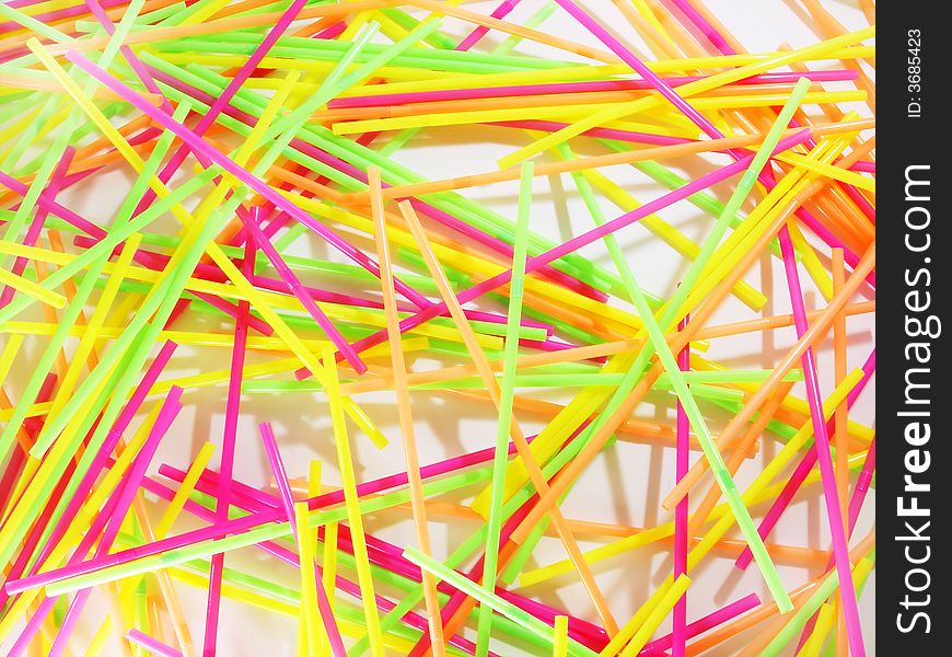 Heap of color straws