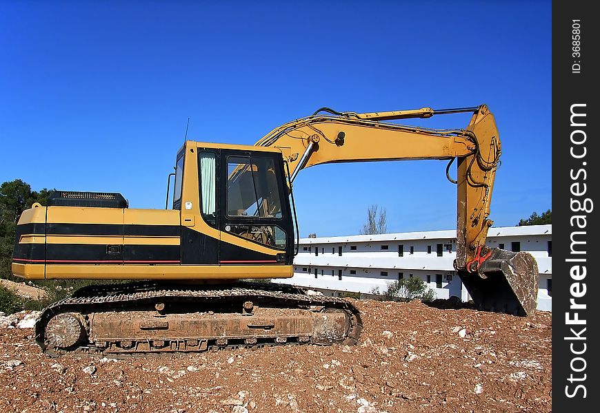 Bulldozer working in a construction site
