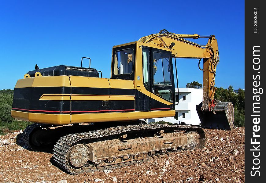 Excavator machine used in earthmove works in construction. Excavator machine used in earthmove works in construction