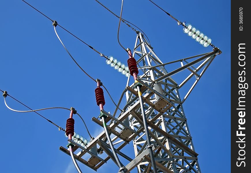 Tower to distribute electricity from a power station. Tower to distribute electricity from a power station